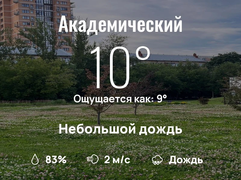 Что с погодой в Академическом?