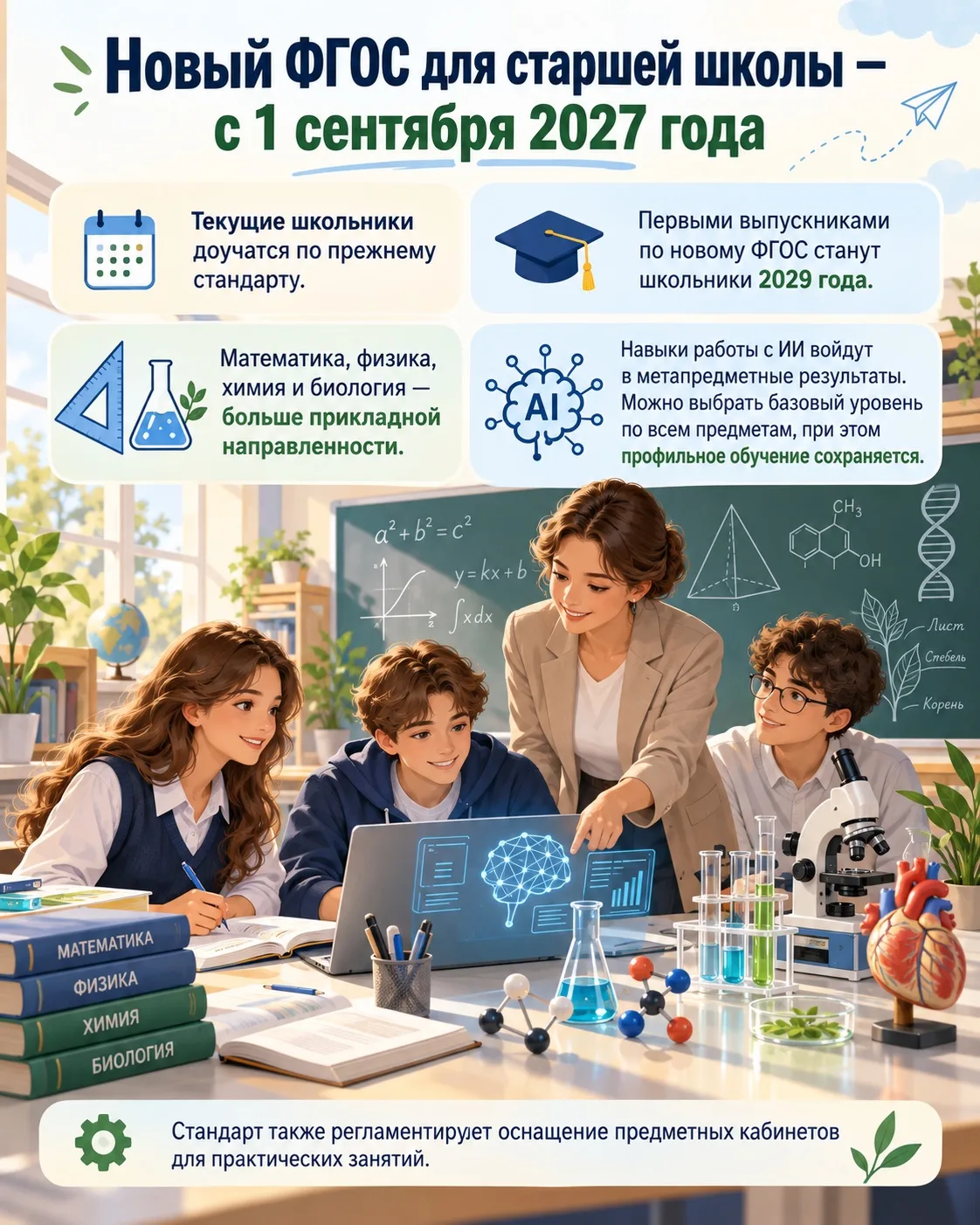 📚 Новый образовательный стандарт для старшей школы начнет действовать с 1 сентября 202...