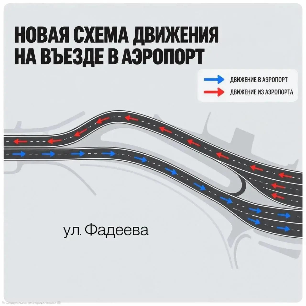 У аэропорта Краснодара меняется схема движения.