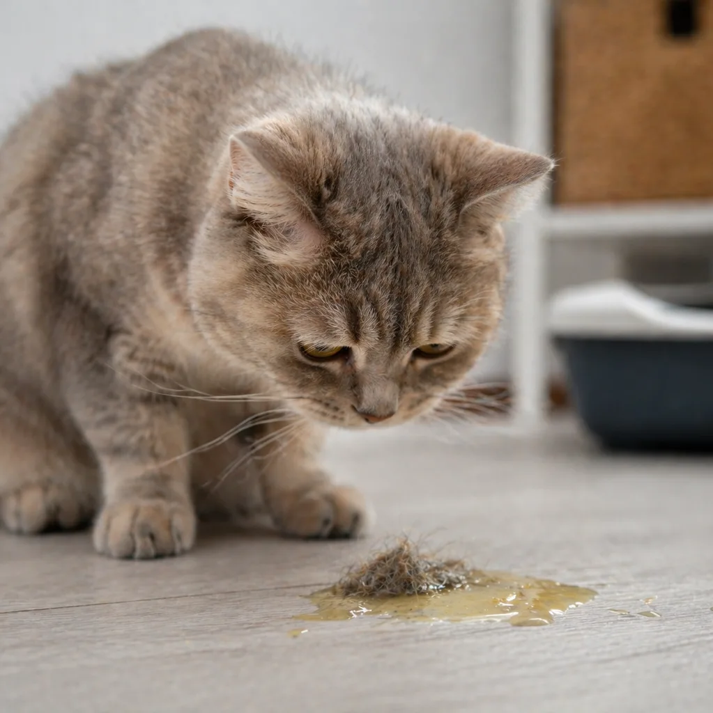 Рвота шерстью у кошек: норма или патология? 🐈🧶