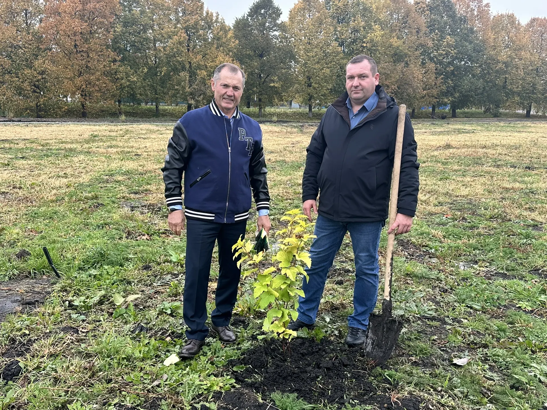 🌳 Милославский округ становится зеленее! Вместе с главой Виталием Гуськовым, сотрудник...