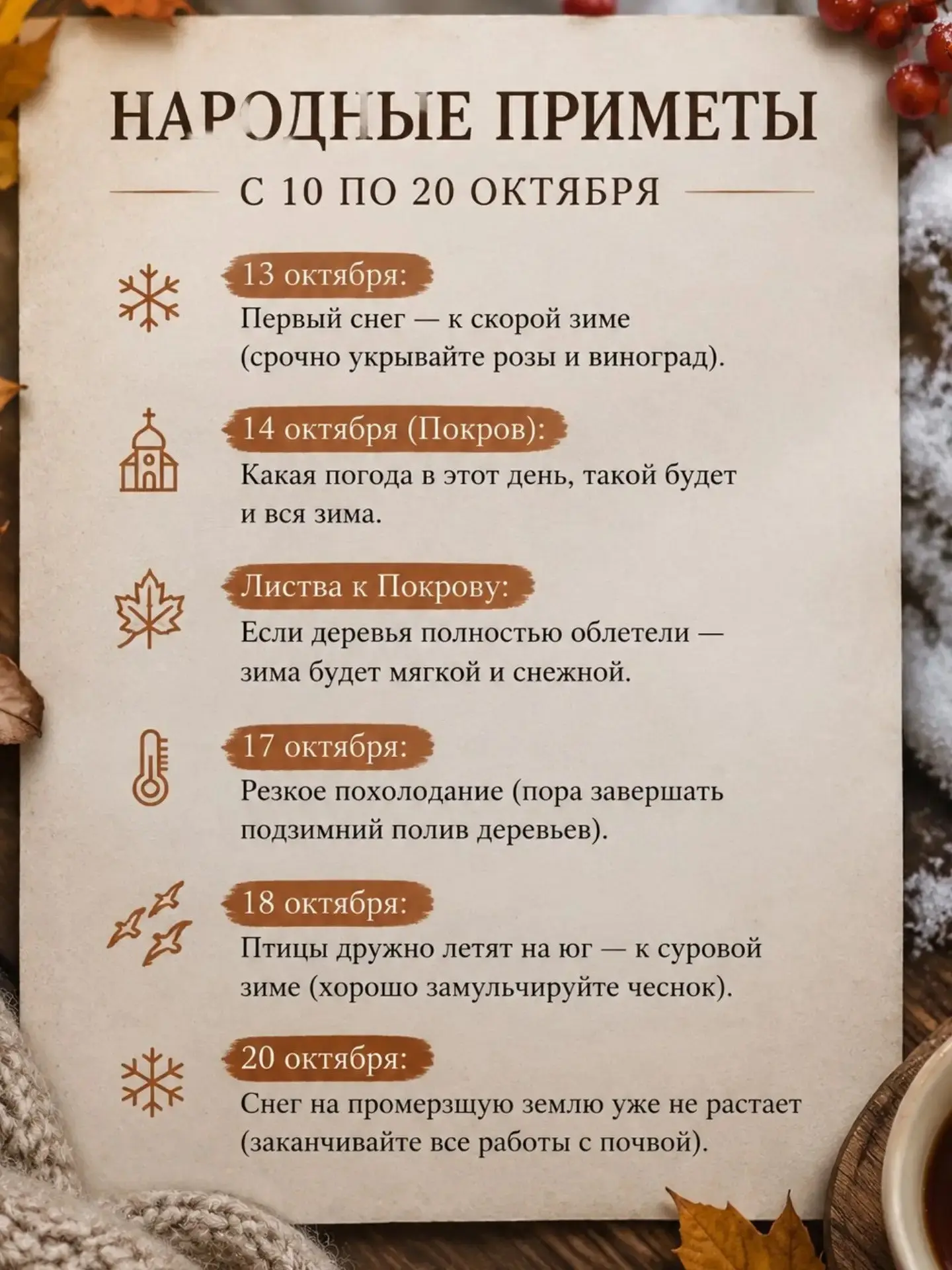 Народные приметы