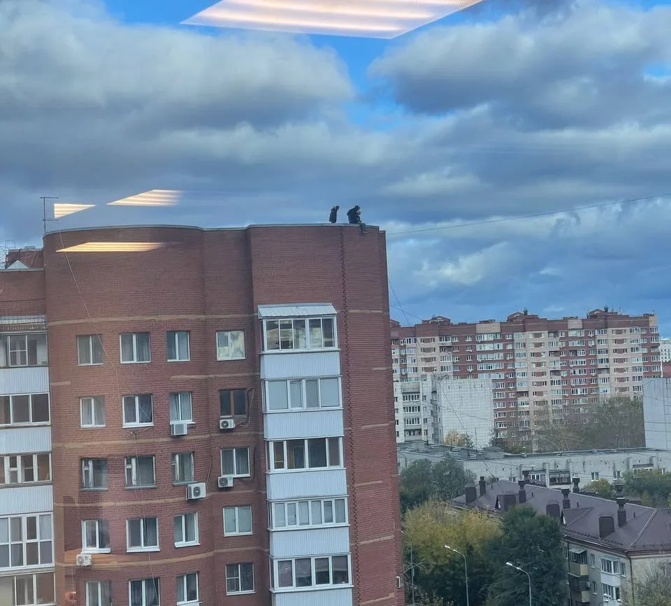 😱 Дети бегали по крыше 12-этажки и сидели на самом краю в центре Тюмени.