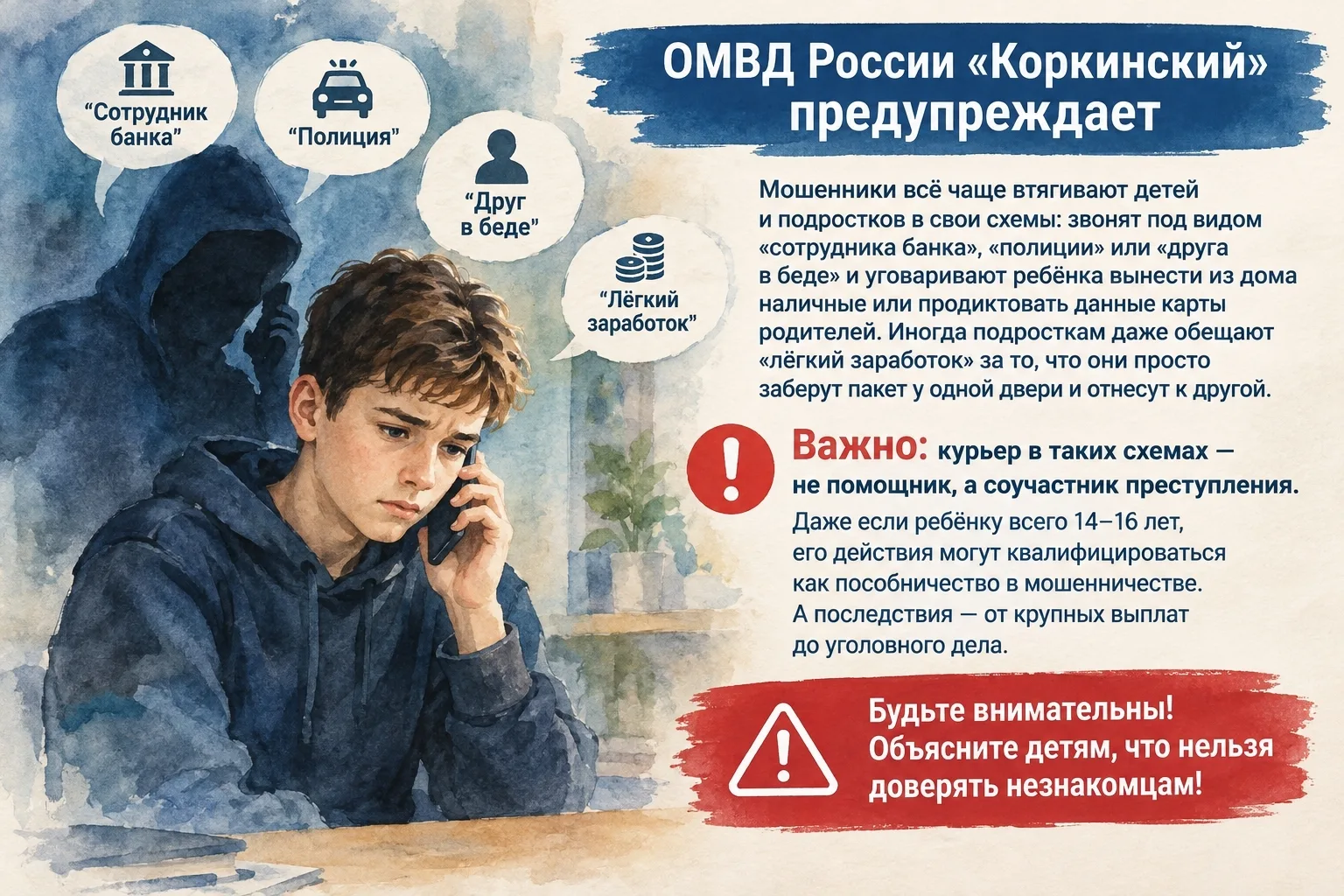 ОМВД России «Коркинский» предупреждает
