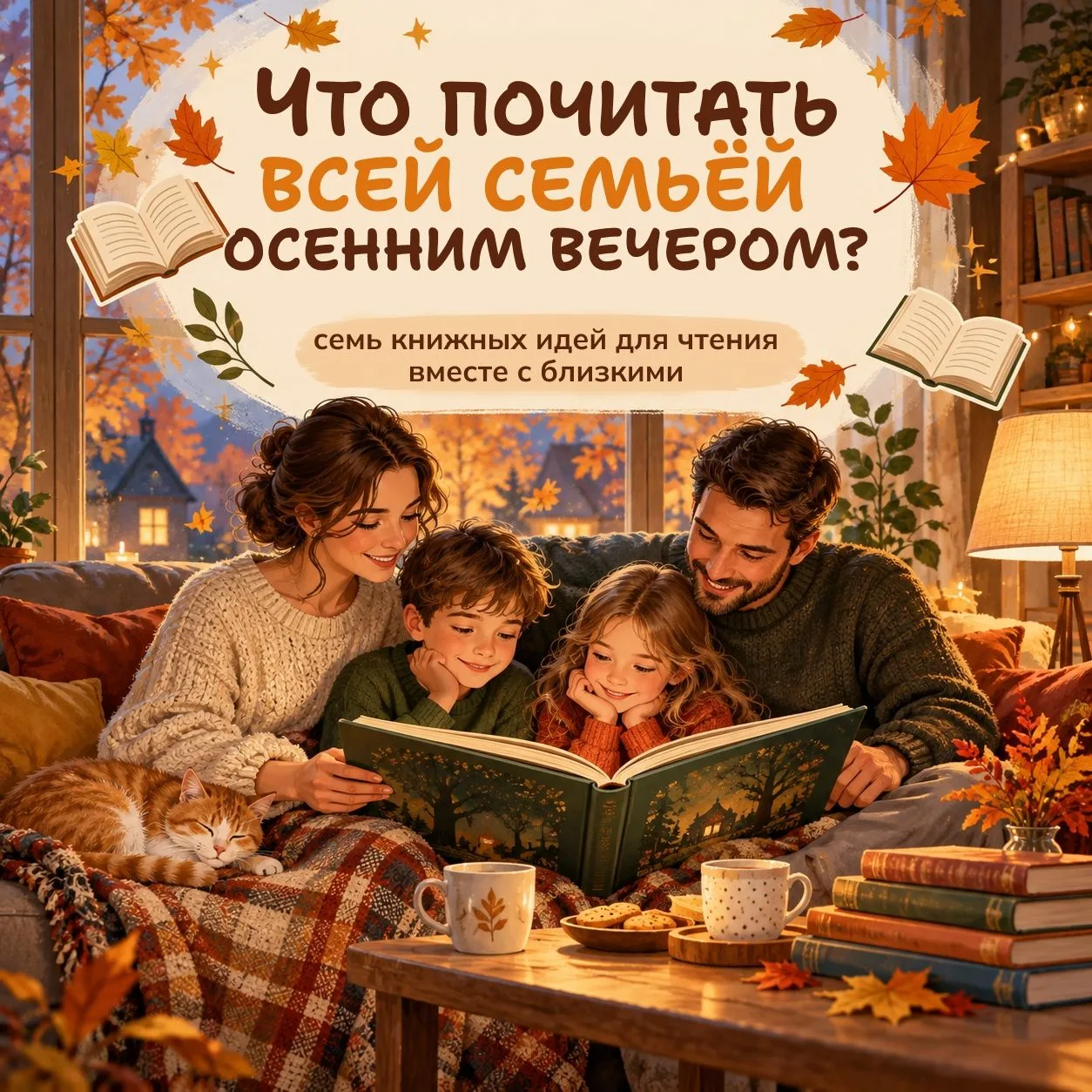 📌 Памятка «Что почитать всей семьей осенним вечером».