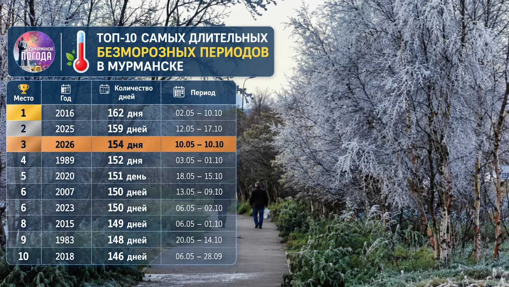 В Мурманске завершился безморозный период 🧊