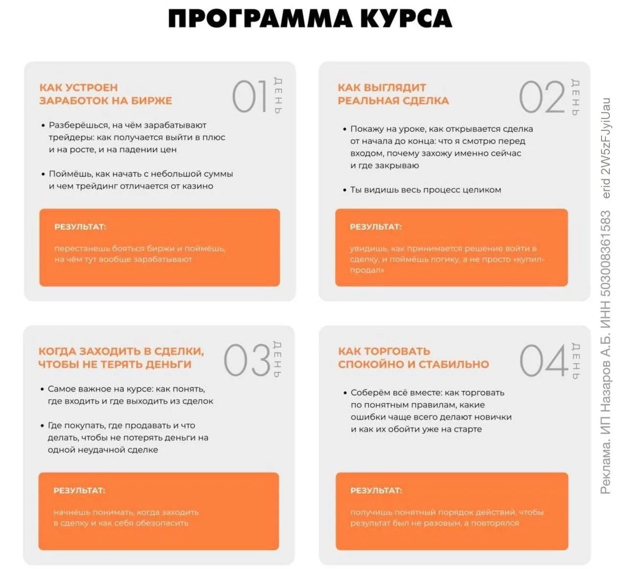 Бесплатный 4-дневный курс по трейдингу стартует уже завтра