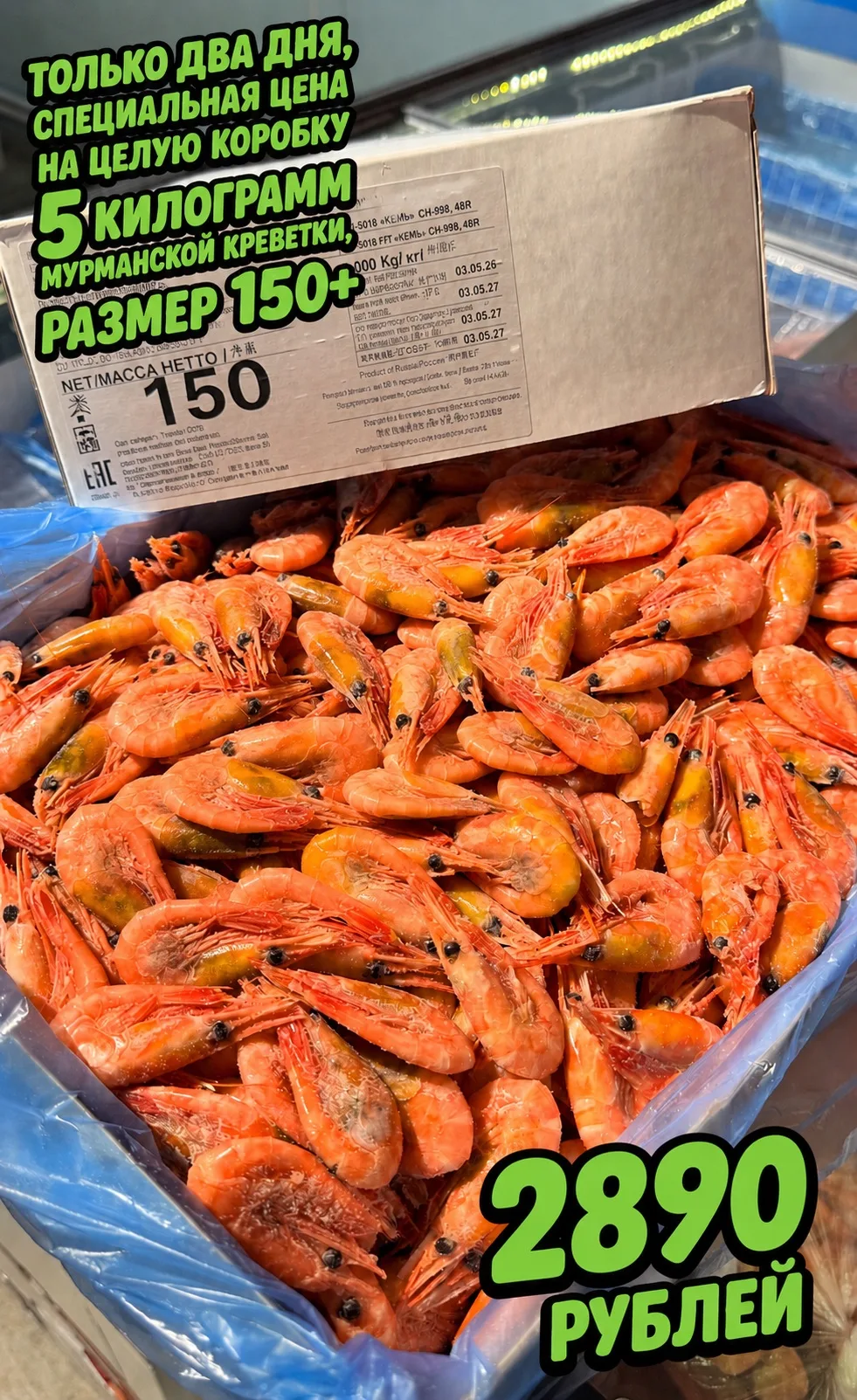 🦐Креветка Мурманск 150+