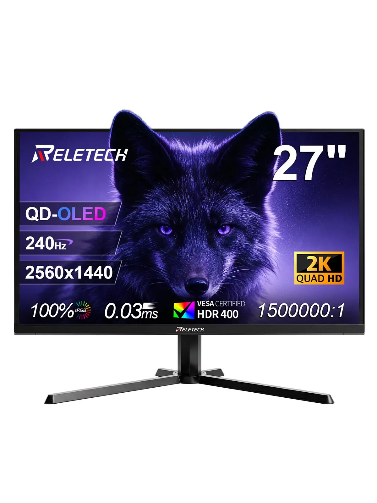 🛍 Reletech Монитор игровой 27 QD-OLED 2560×1440 QHD 240 Гц
