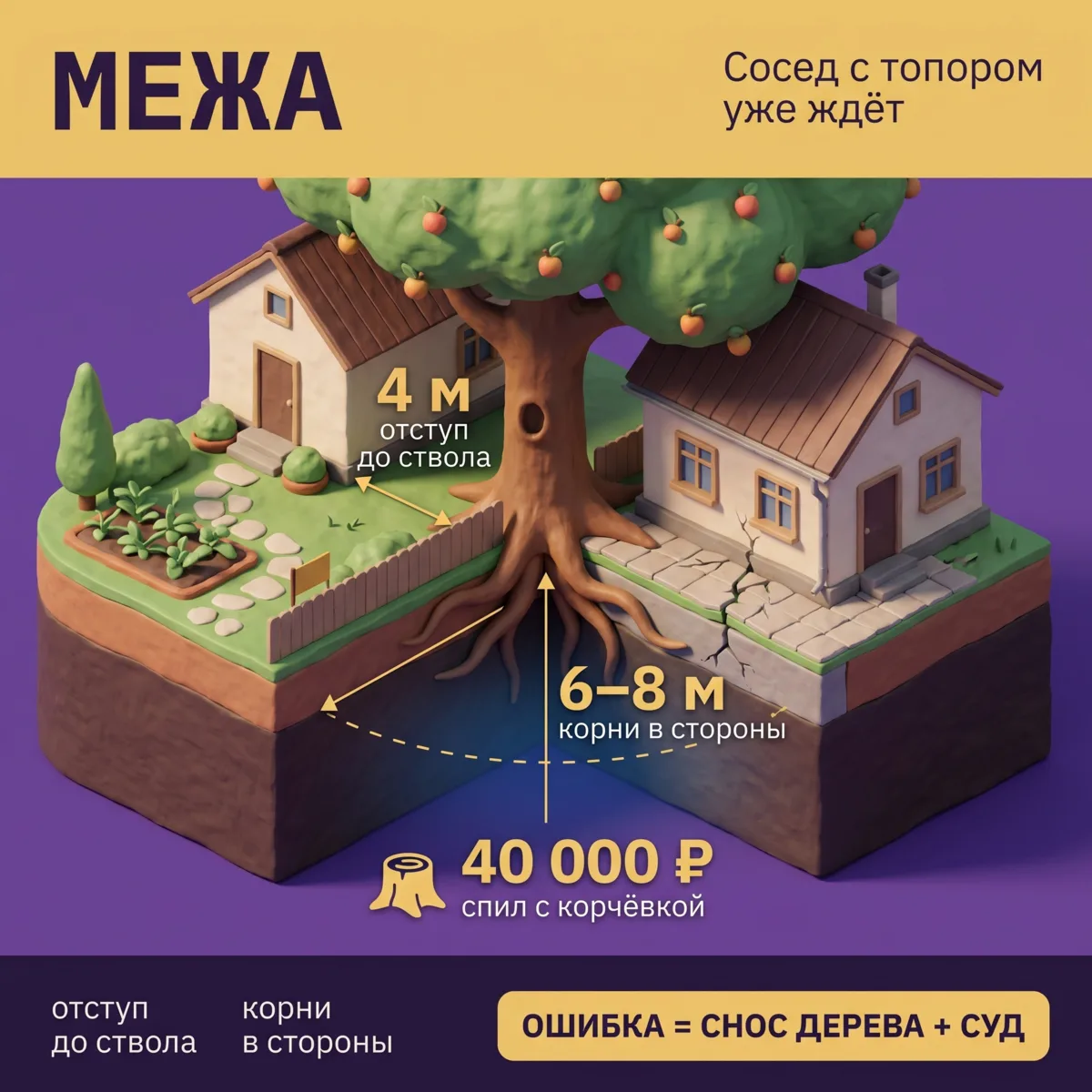 🌱 Посадили дерево на меже: что будет через пятнадцать лет