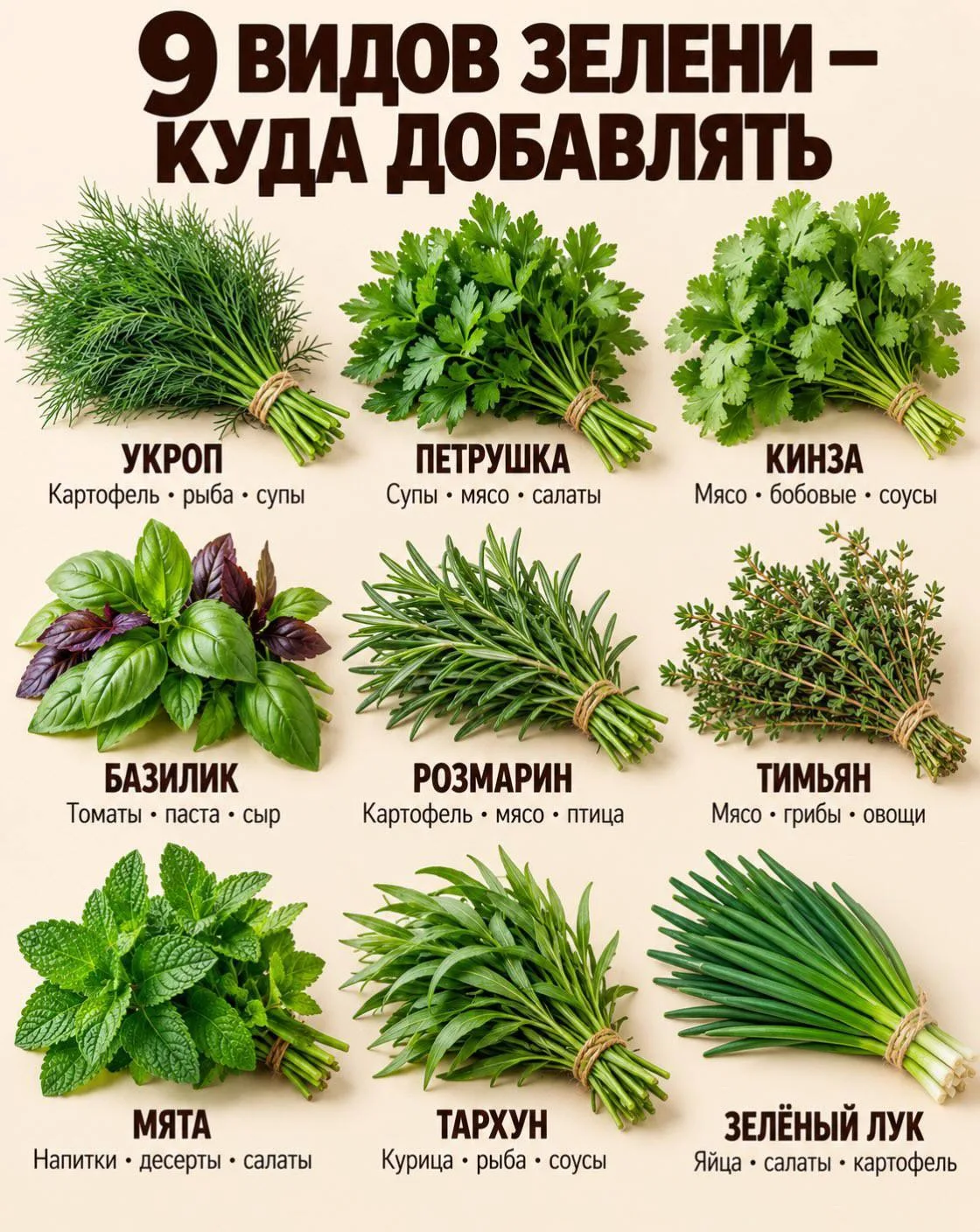 9️⃣ видов зелени!