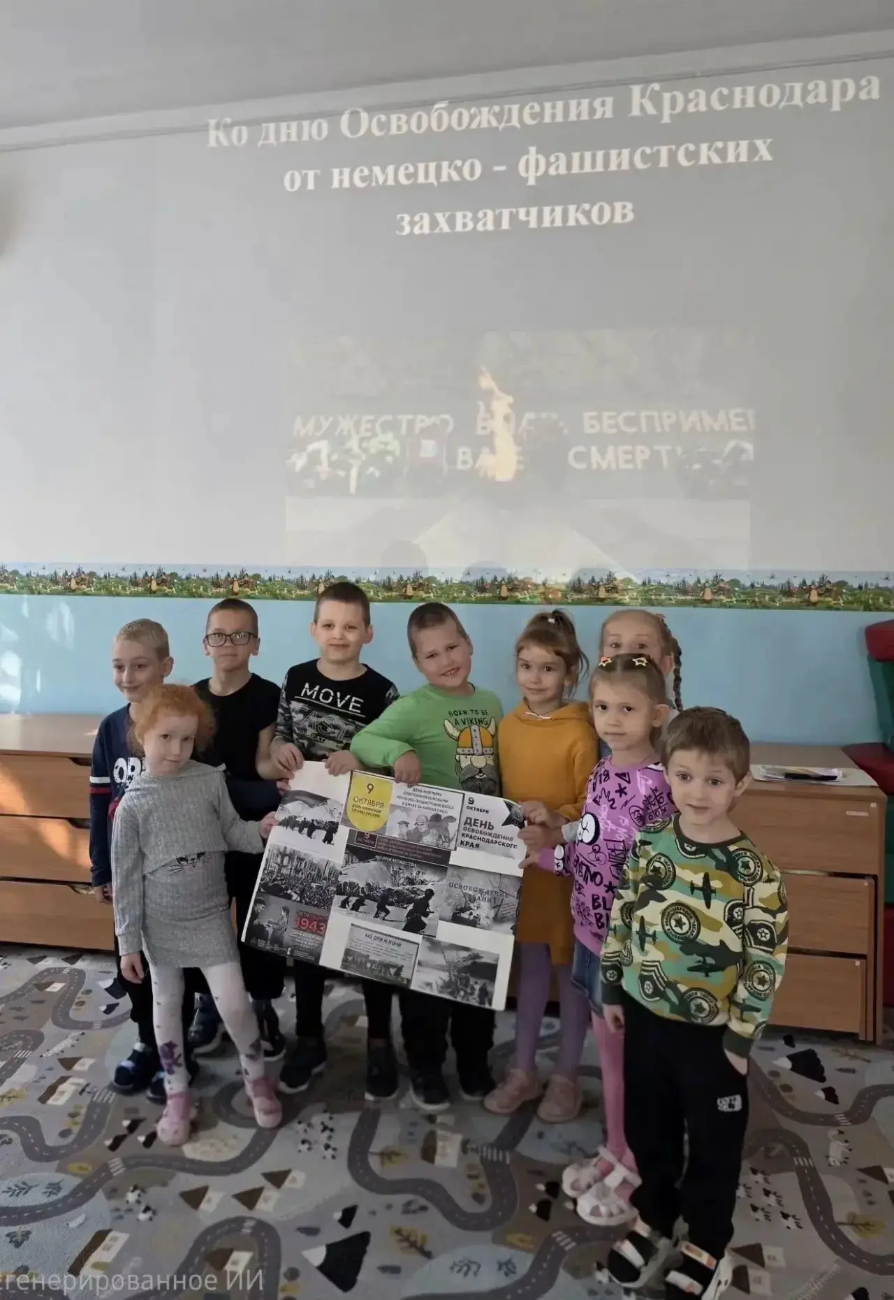 Сегодня ребята из групп компенсирующей направленности подготовили плакат ко Дню освобож...