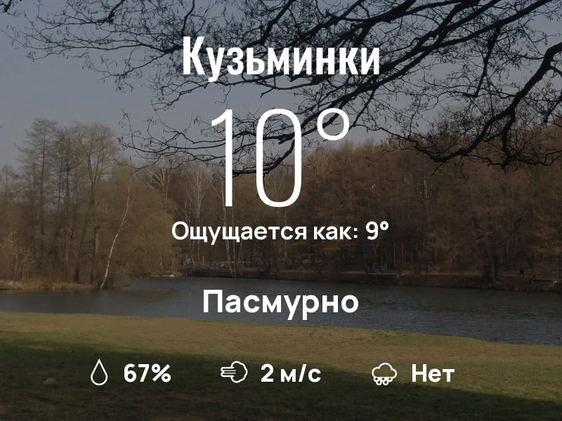 Что с погодой в Кузьминках?