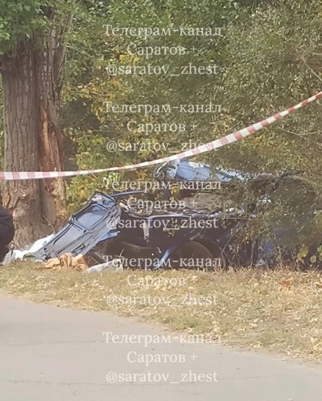 Кадры с места смертельного ДТП в поселке Пугачевский.