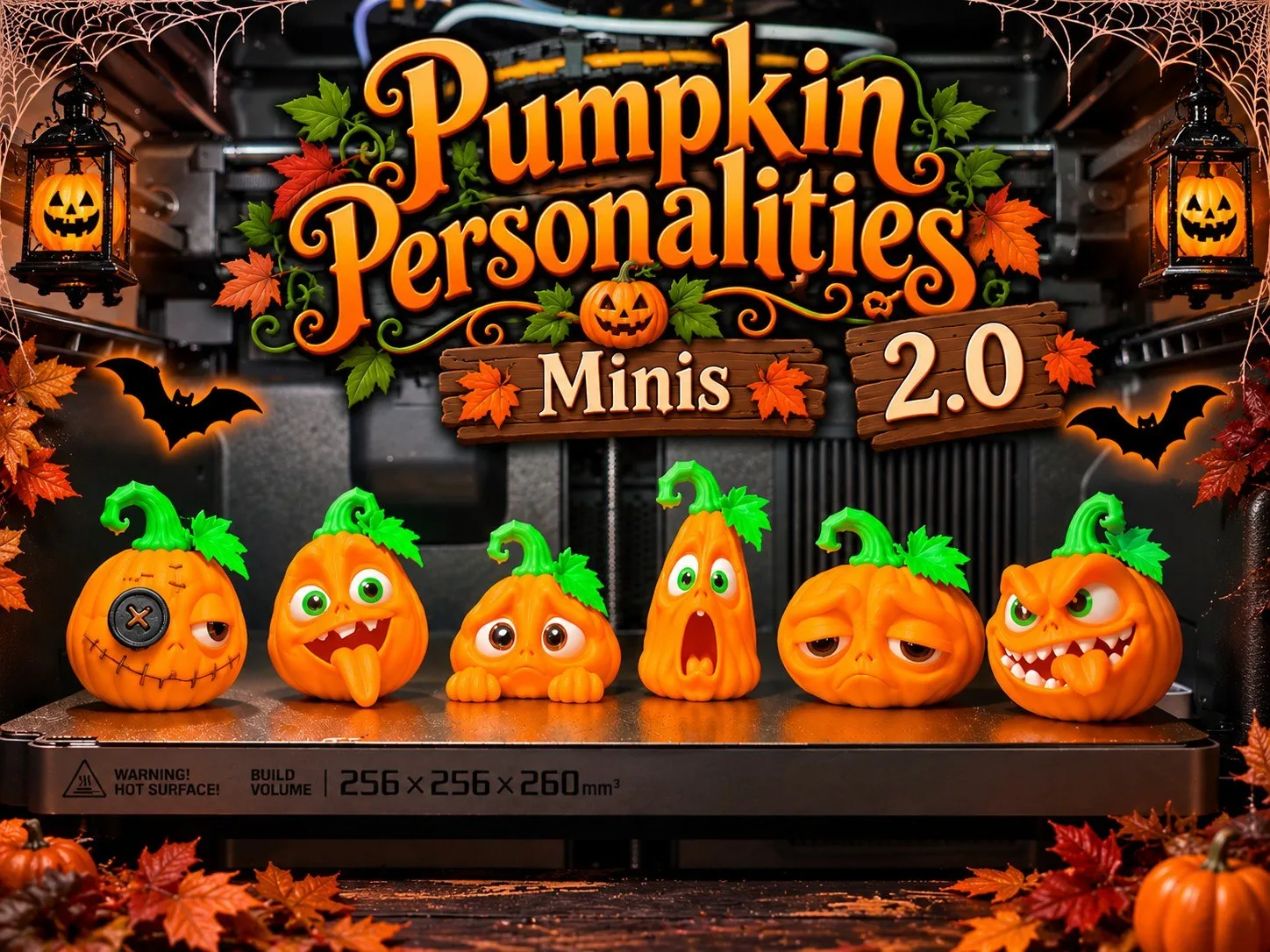 🎃 Миниатюрные тыквы с разными выражениями лица — версия 2.0