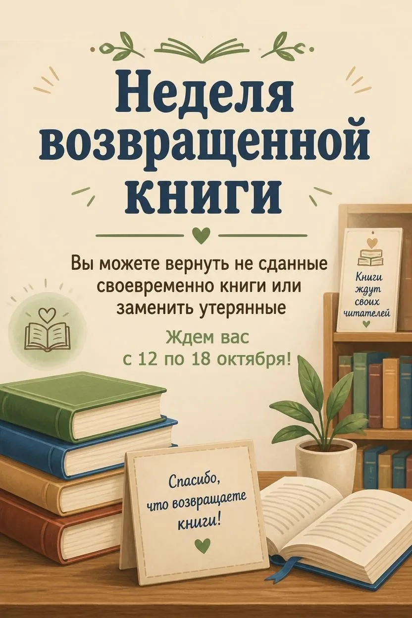 📖АКЦИЯ "НЕДЕЛЯ ВОЗВРАЩЕННОЙ КНИГИ"
