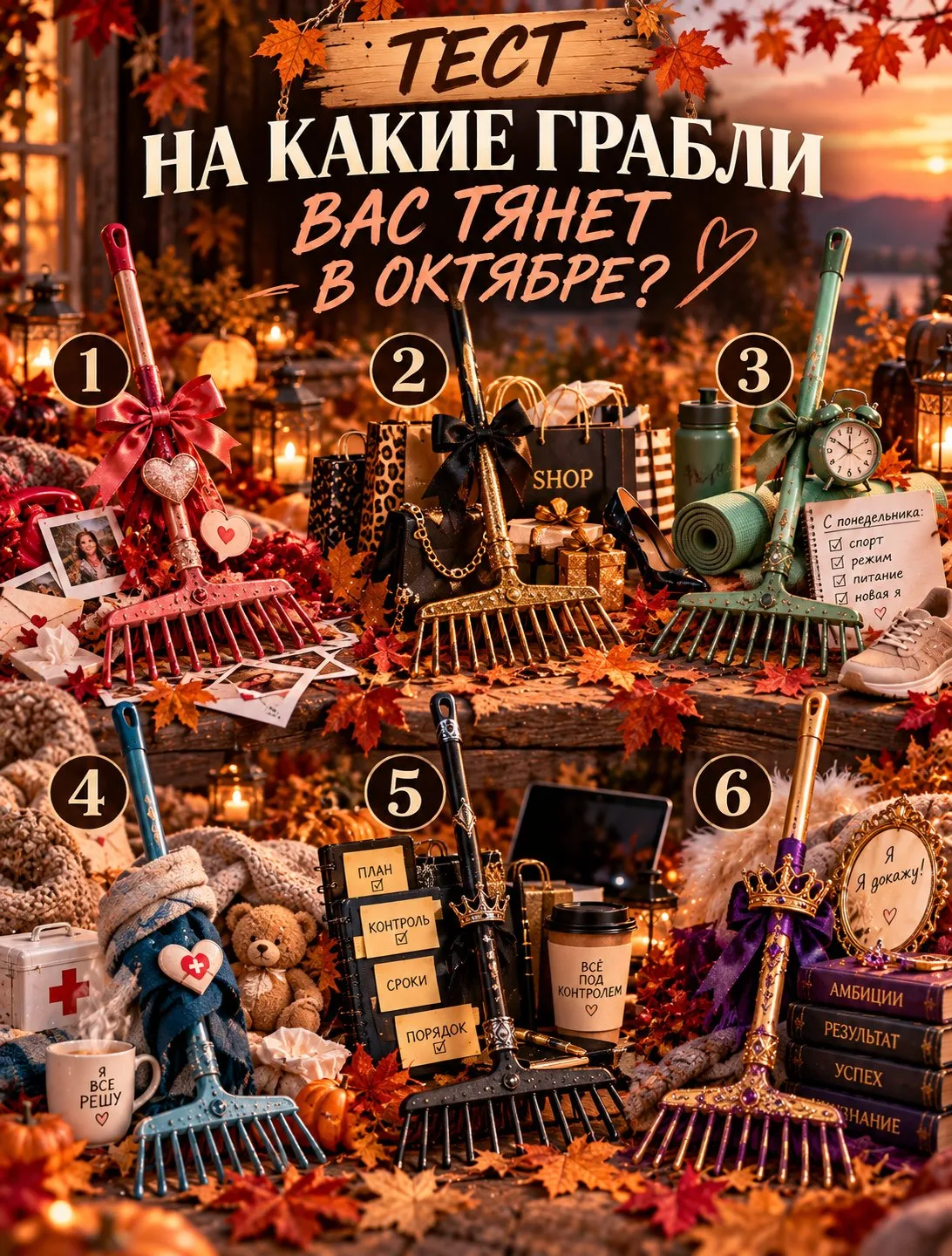 😂 ТЕСТ «НА КАКИЕ ГРАБЛИ ВАС ТЯНЕТ В ОКТЯБРЕ?»