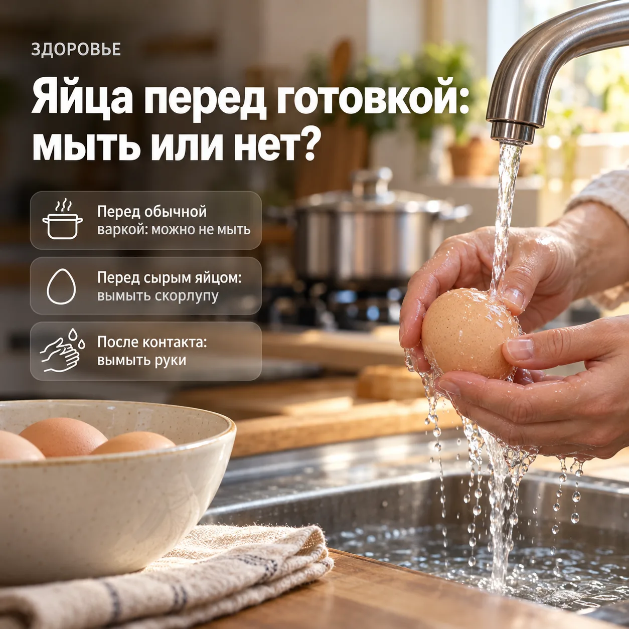 Яйца перед готовкой: мыть или нет?