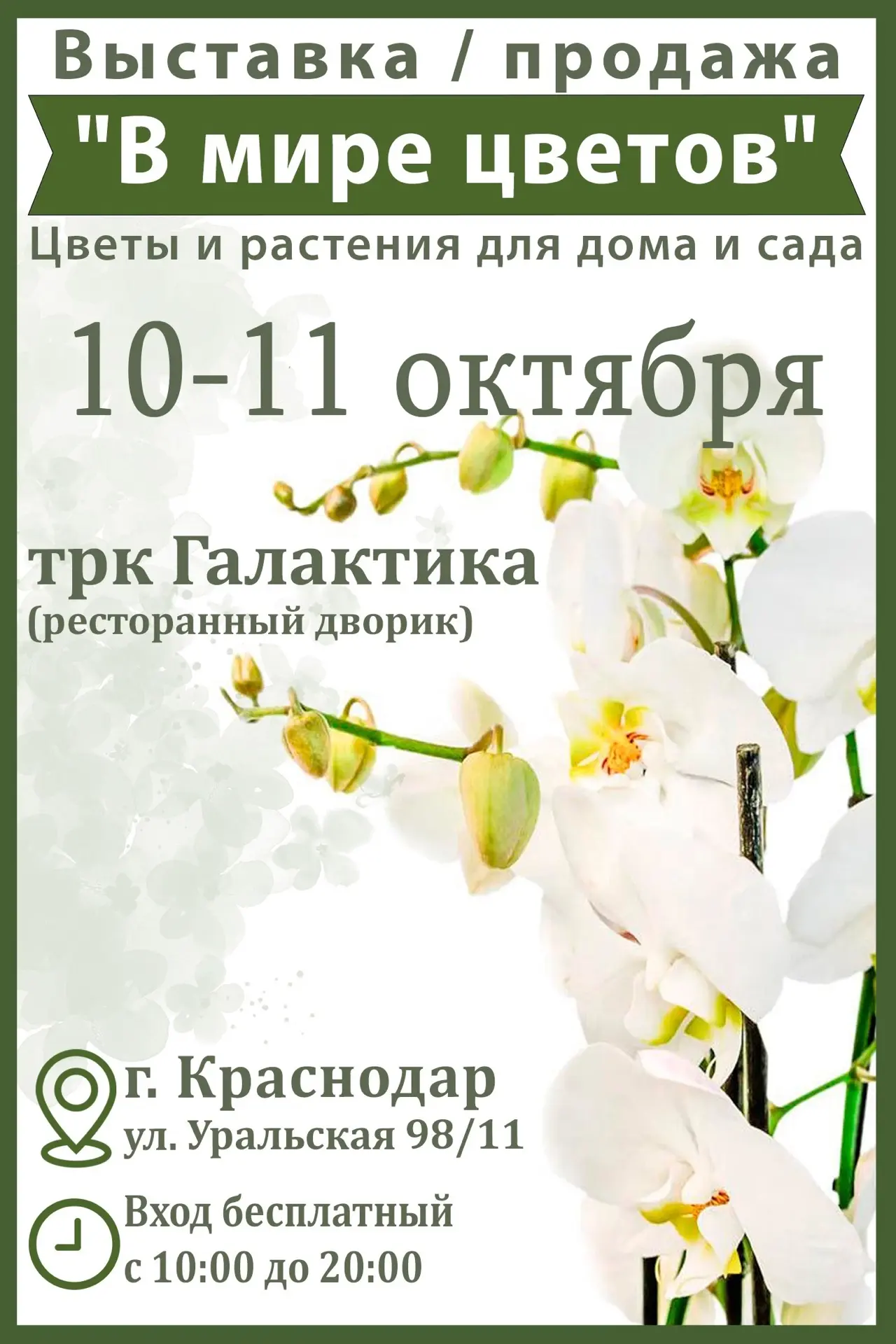 📣10-11 октября Краснодар — «В мире цветов»