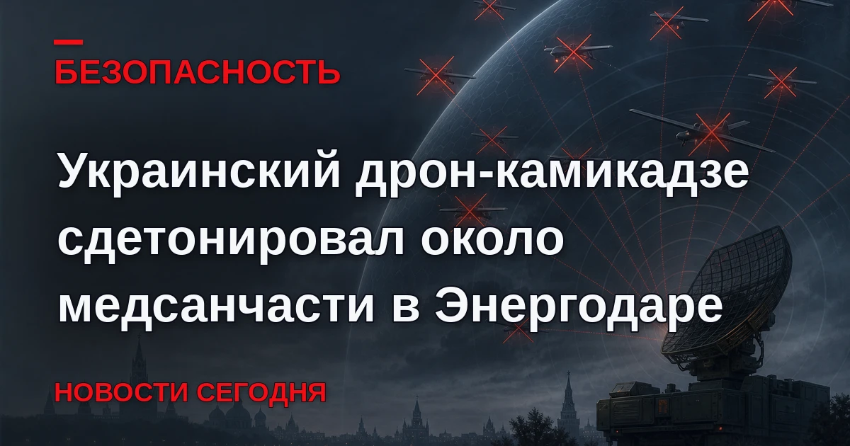 Дрон-камикадзе ВСУ сдетонировал в субботу рядом с медсанчастью в Энергодаре, а в пятниц...