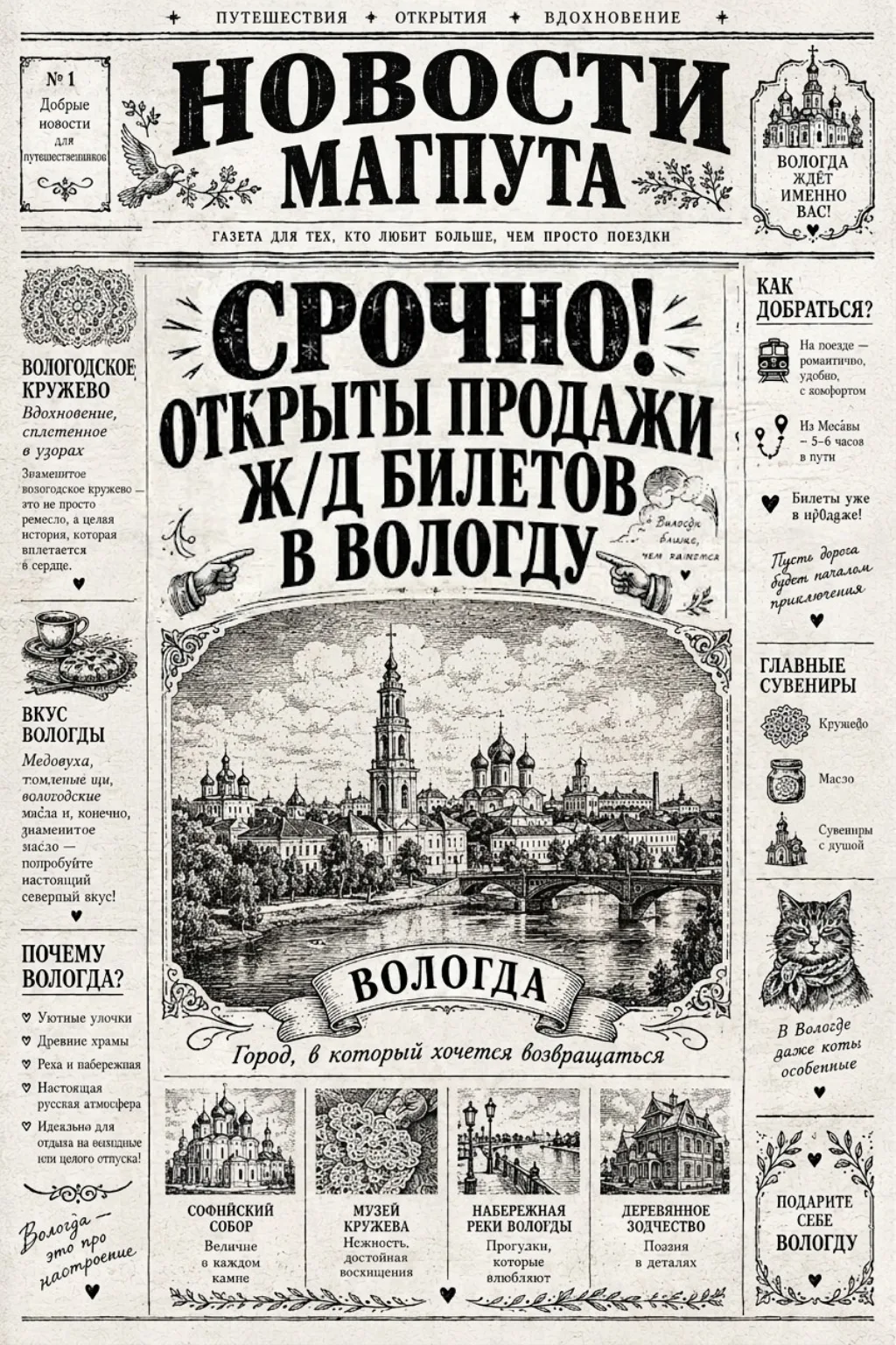 ❄️Все сюда! Открыты продажи ж/д билетов в Вологду для празднования Нового года 2027!