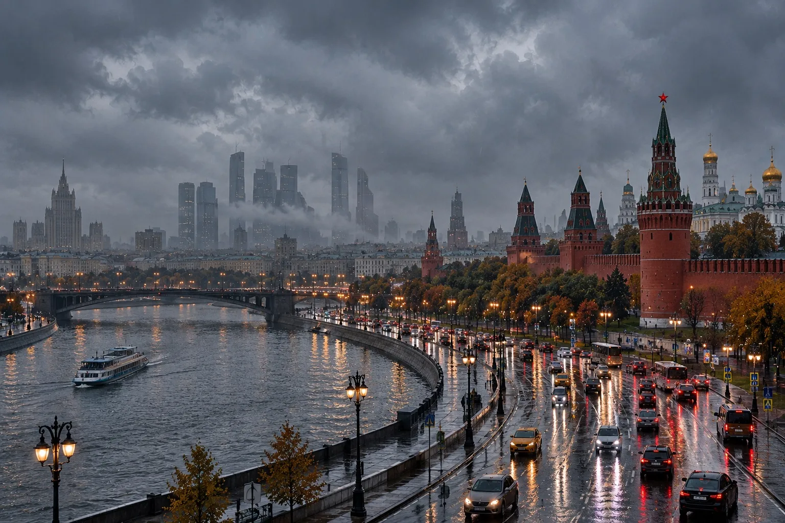 В Москве сегодня снова дождливо.