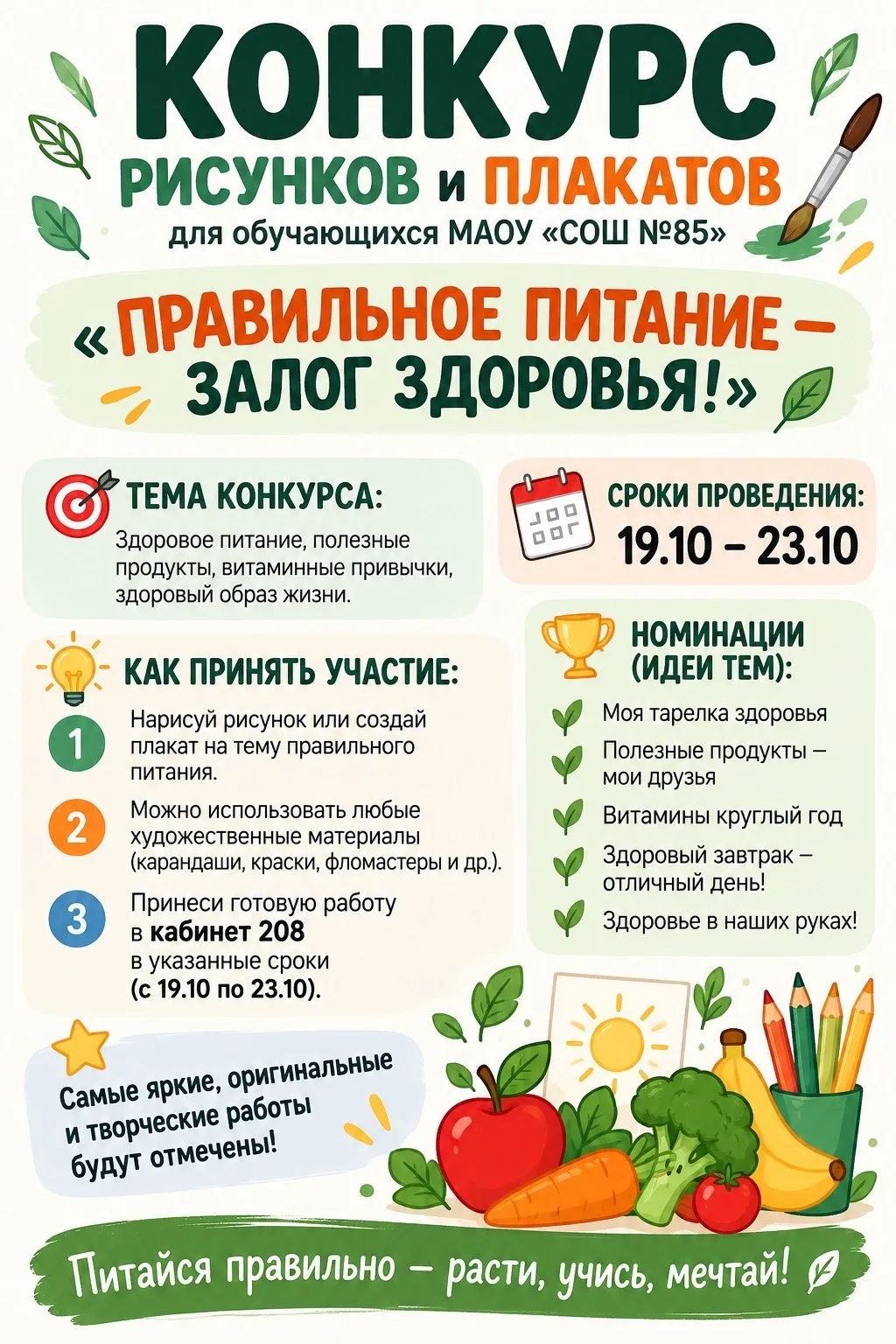 🥦🎨 ПОЛЕЗНЫЕ ПРИВЫЧКИ НАЧИНАЮТСЯ С НАС!