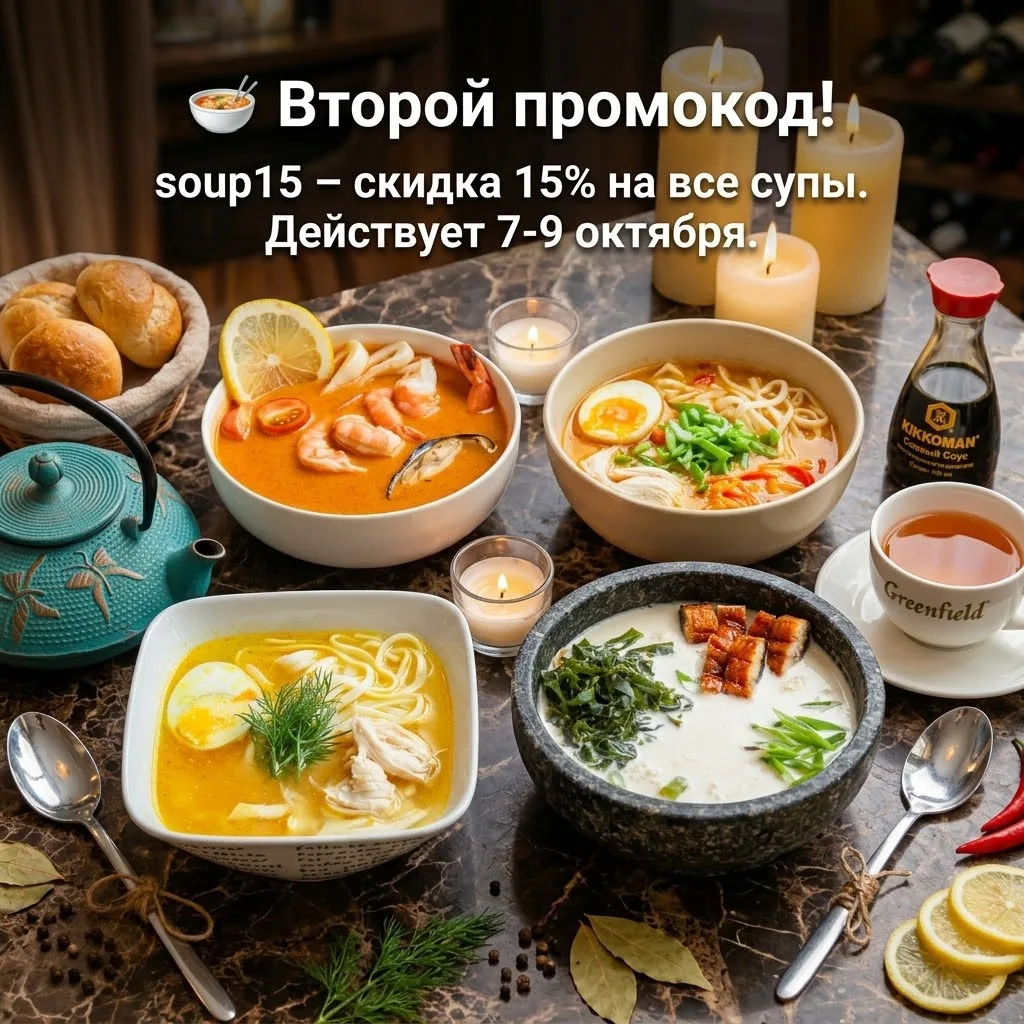 🍲 Второй промокод октября — согревайтесь вкусно!