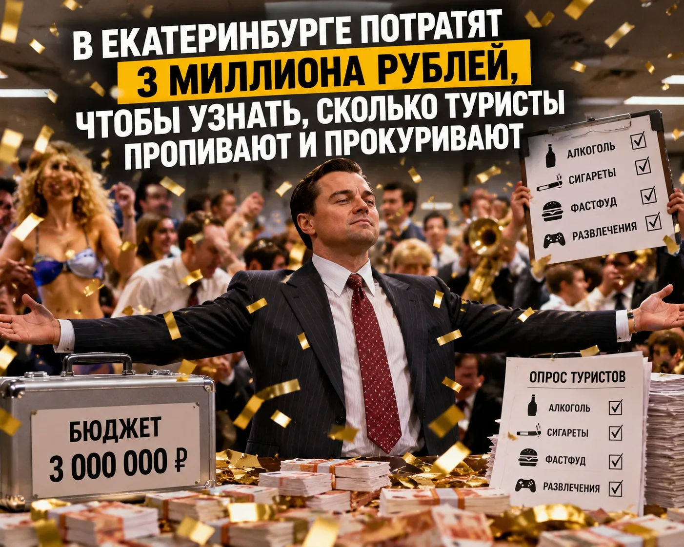 💸 В Екатеринбурге потратят 3 миллиона рублей, чтобы узнать, сколько туристы пропивают ...