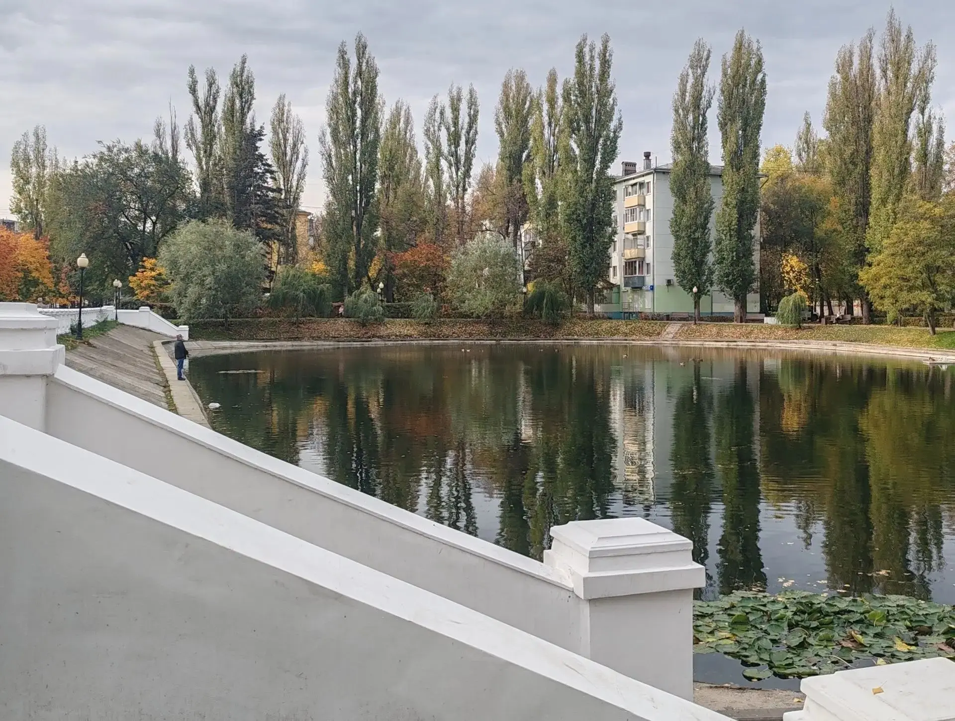 🍁 Осенний пейзаж сквера "У озера" притягивает взгляд своей удивительной красотой