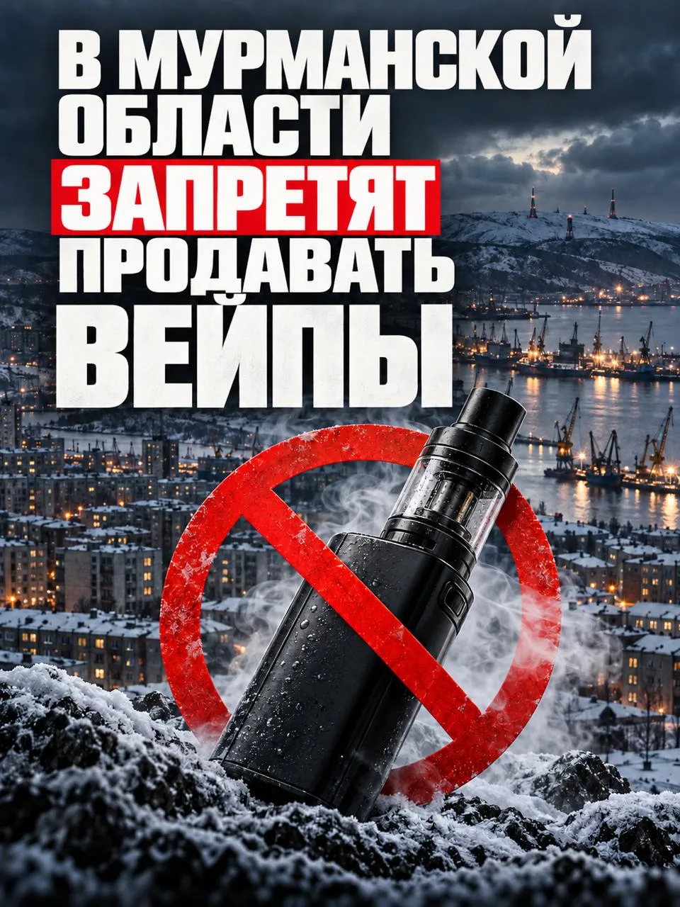 🚭 В Мурманской области запретят продавать вейпы