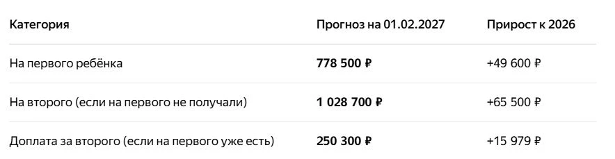 Маткапитал в 2027-ом: как изменятся суммы и кто впервые получит больше 1 млн рублей❓