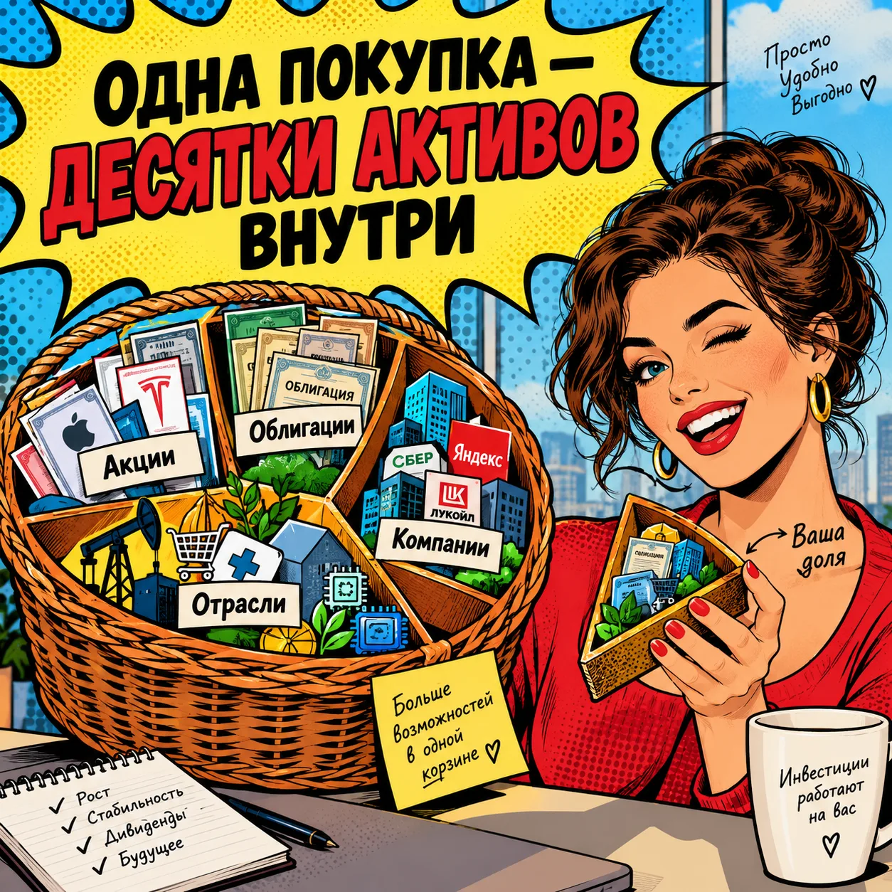 Урок 9. ETF и БПИФ: как купить сразу десятки компаний одним инструментом.