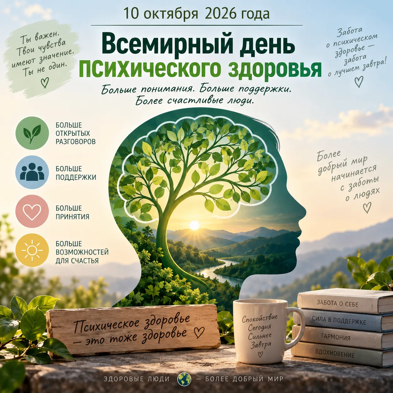 10 октября — Всемирный день психического здоровья.