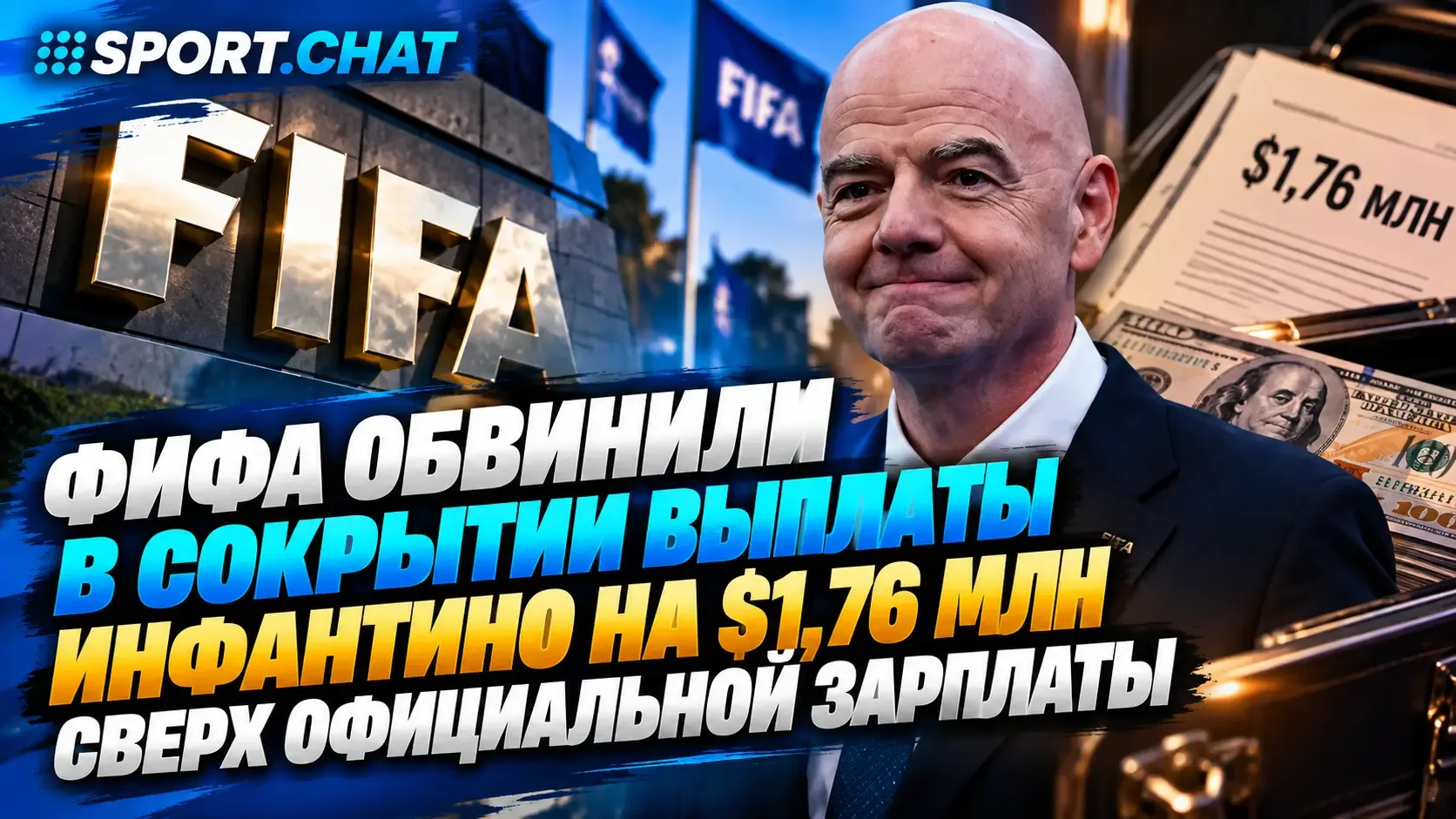 ФИФА обвинили в сокрытии дополнительной выплаты Джанни Инфантино на $1,76 млн сверх офи...