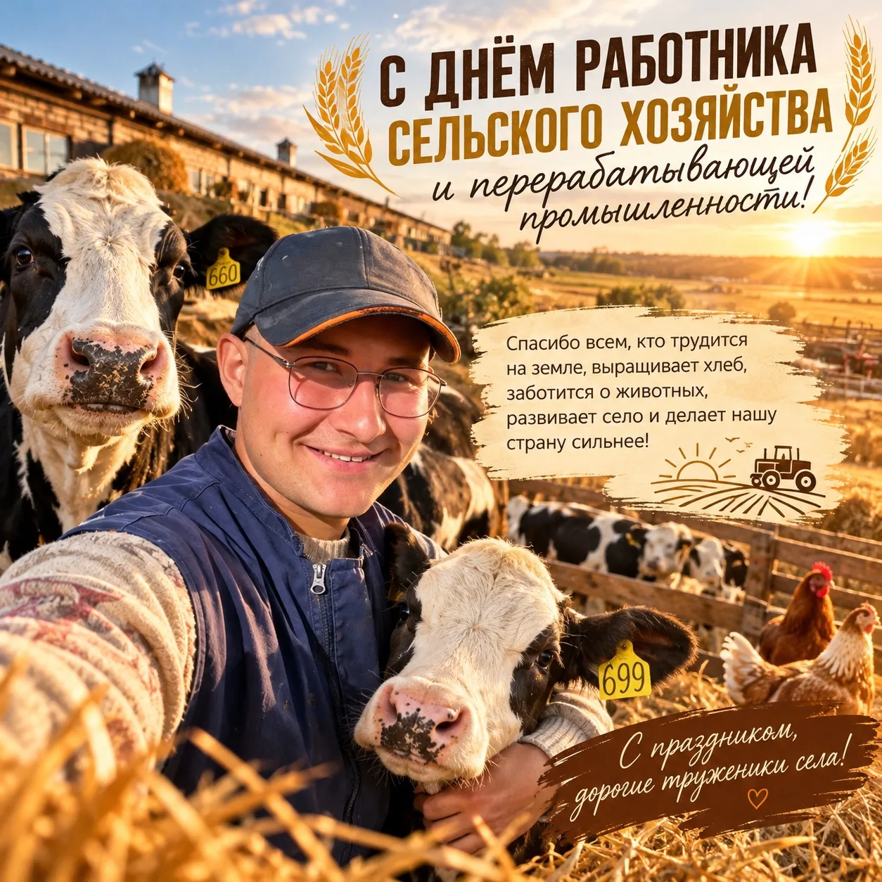 🌾🚜 С Днём работника сельского хозяйства и перерабатывающей промышленности! ❤️🐄