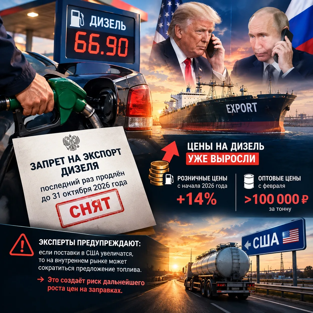 ⛽️ Дизель в России может подорожать ещё сильнее — эксперты предупреждают о последствиях...