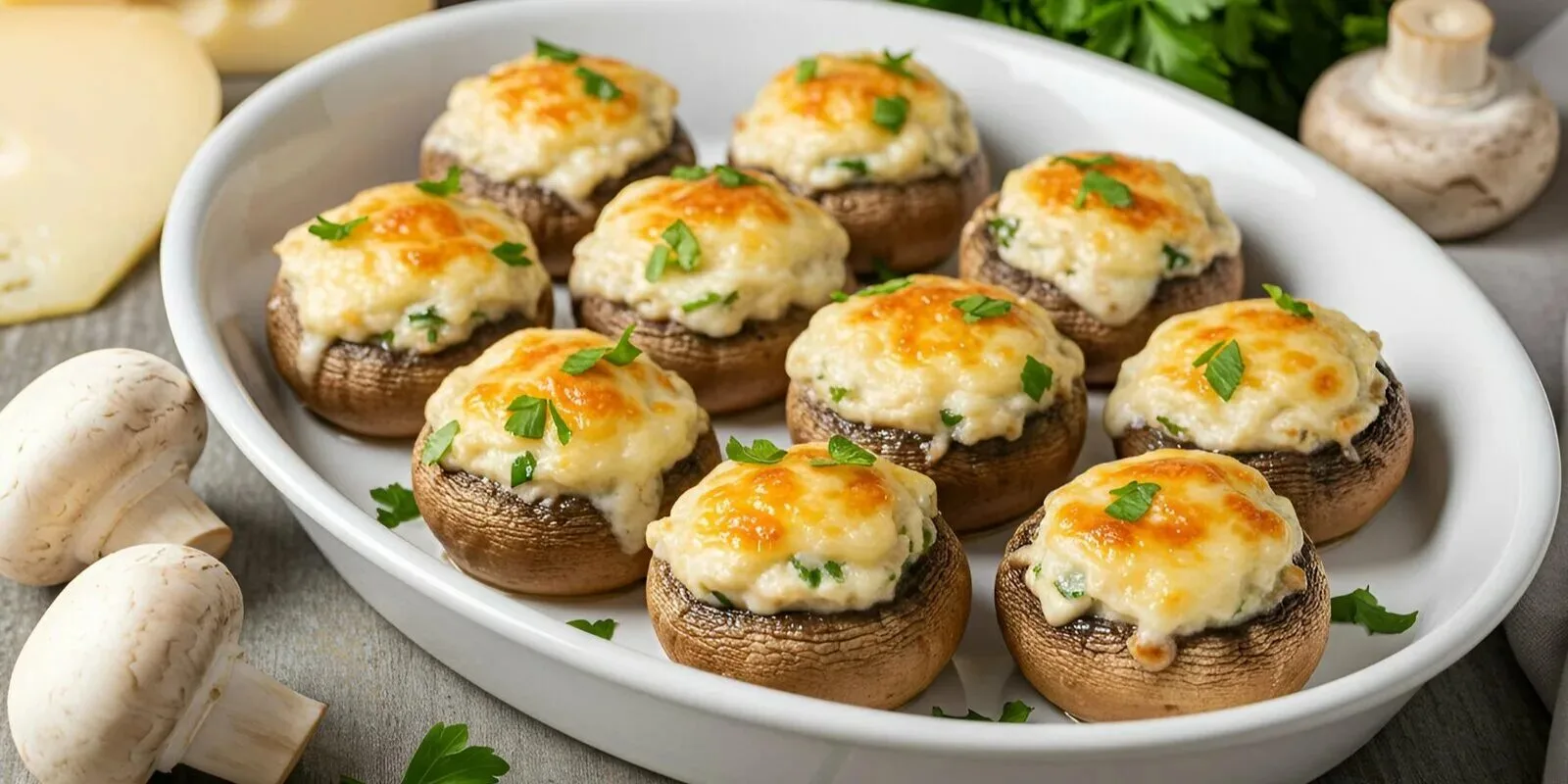 Фаршированные шапочки шампиньонов👌😋