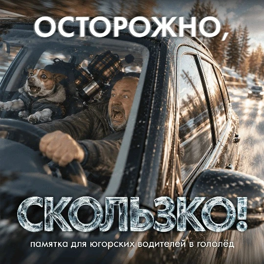 Гололёд – повышенная опасность на дороге ⚠❄