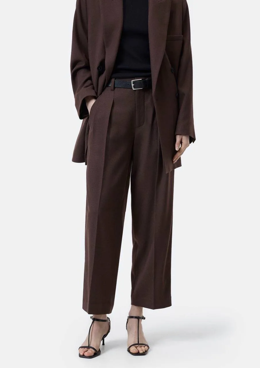 Loro Piana хлопок с шерстью костюмный в цвете холодный горький шоколад