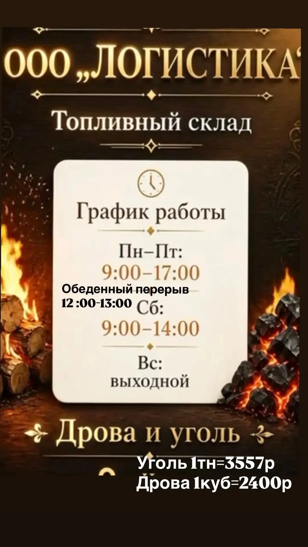 🔥🪵 ВНИМАНИЕ! ОТКРЫЛСЯ ТОПЛИВНЫЙ СКЛАД ООО «ЛОГИСТИКА»! 🪨🔥