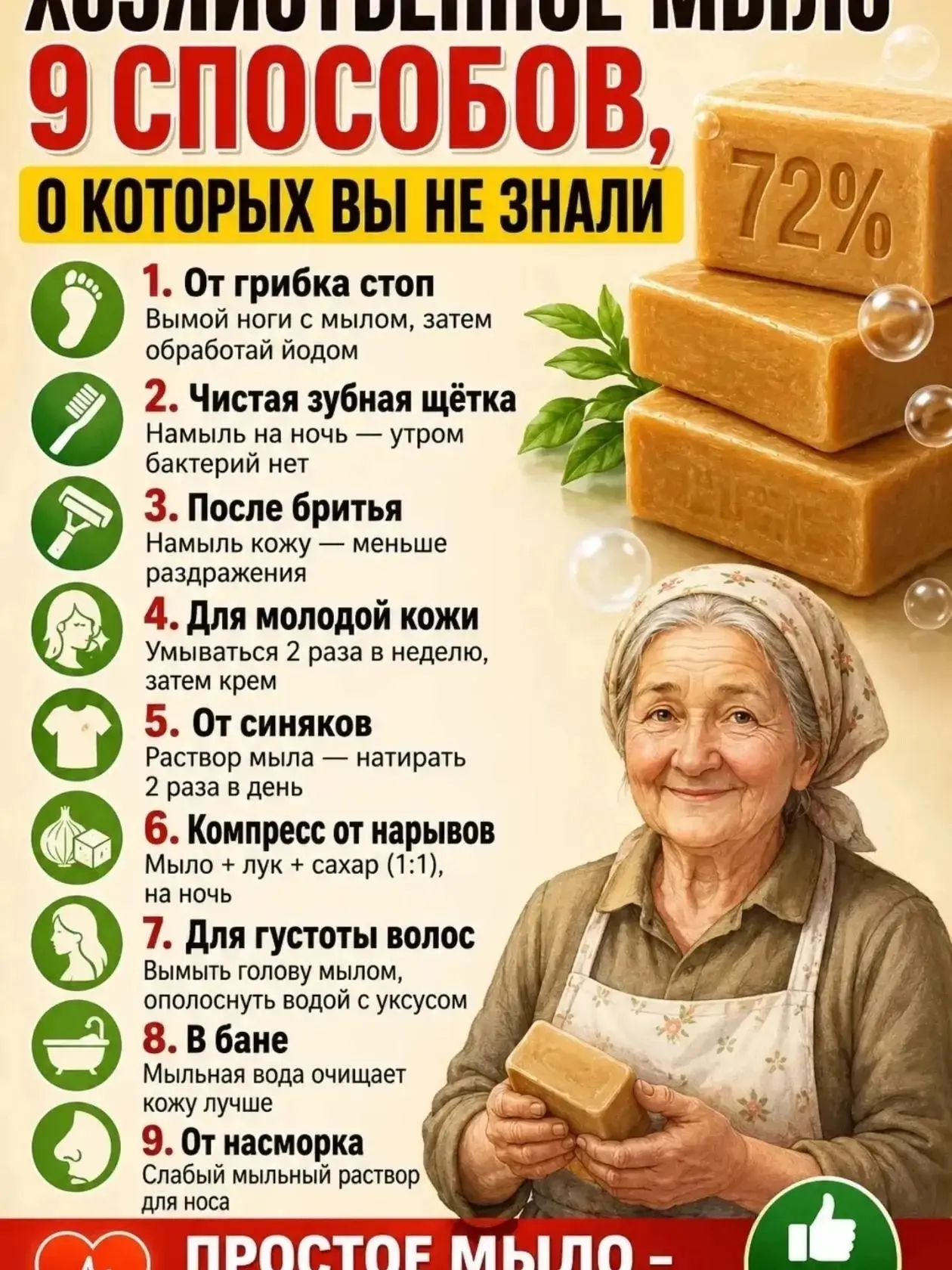 Лайфхаки с хозяйственным мылом