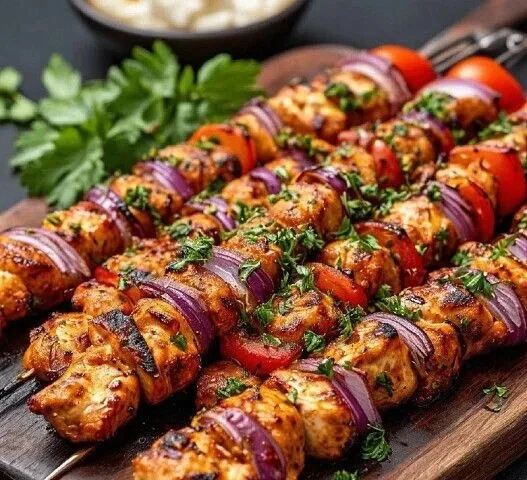 Шашлык из курицы в томатном маринаде