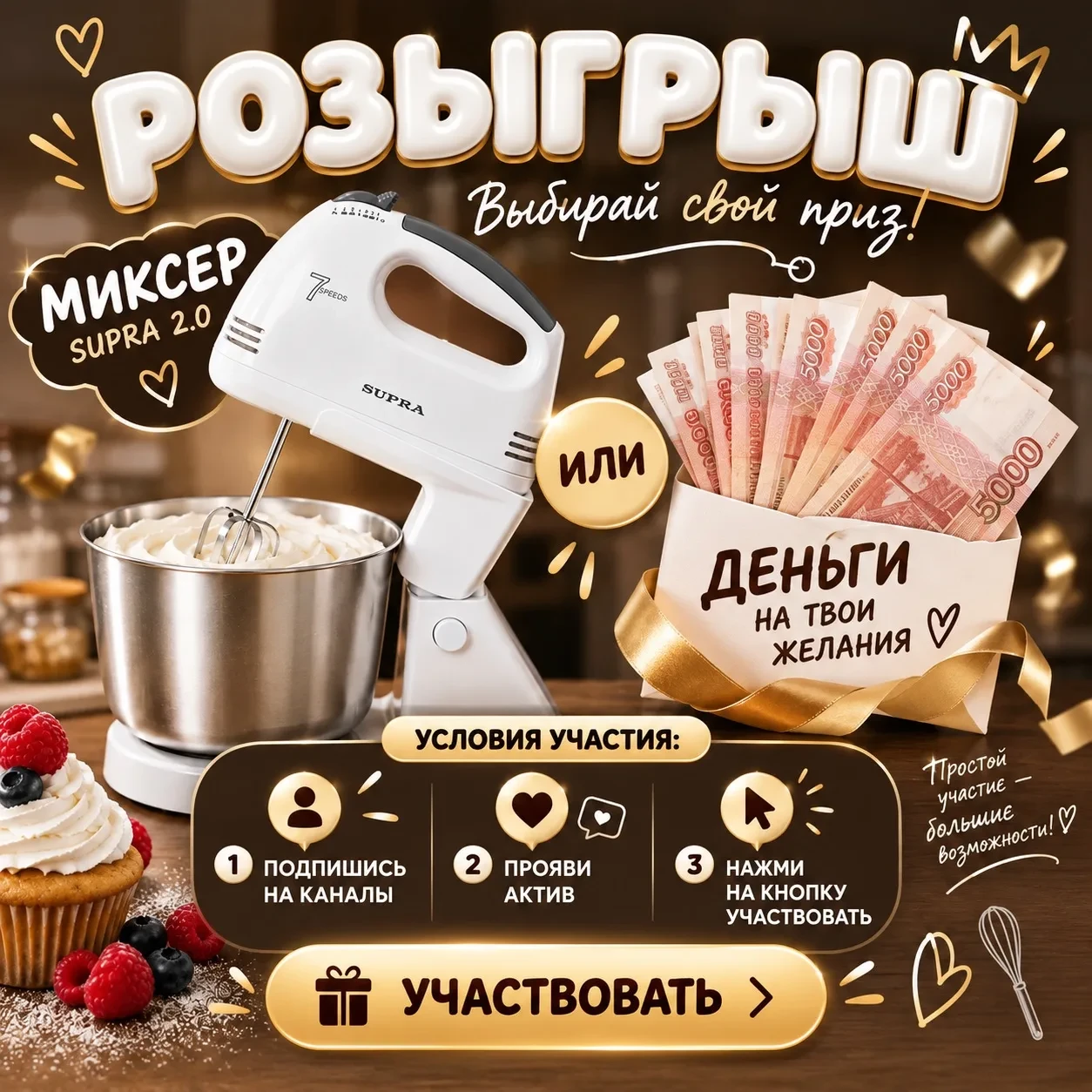 🎉ДАРИМ МИКСЕР ИЛИ ДЕНЬГИ🤎