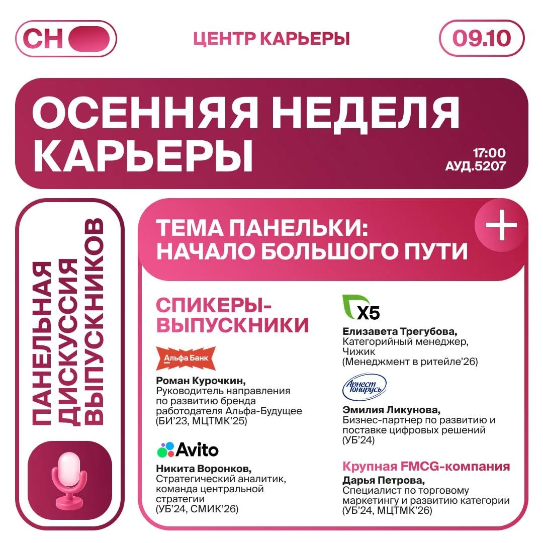 Панельная дискуссия с выпускниками ВШБ