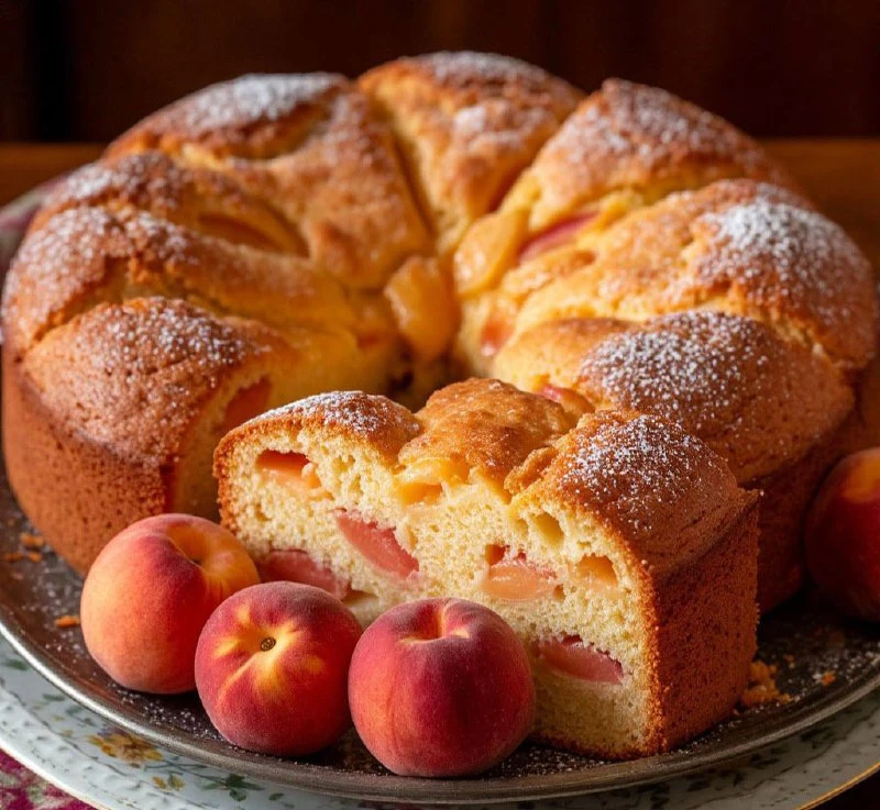 Шарлотка с персиками