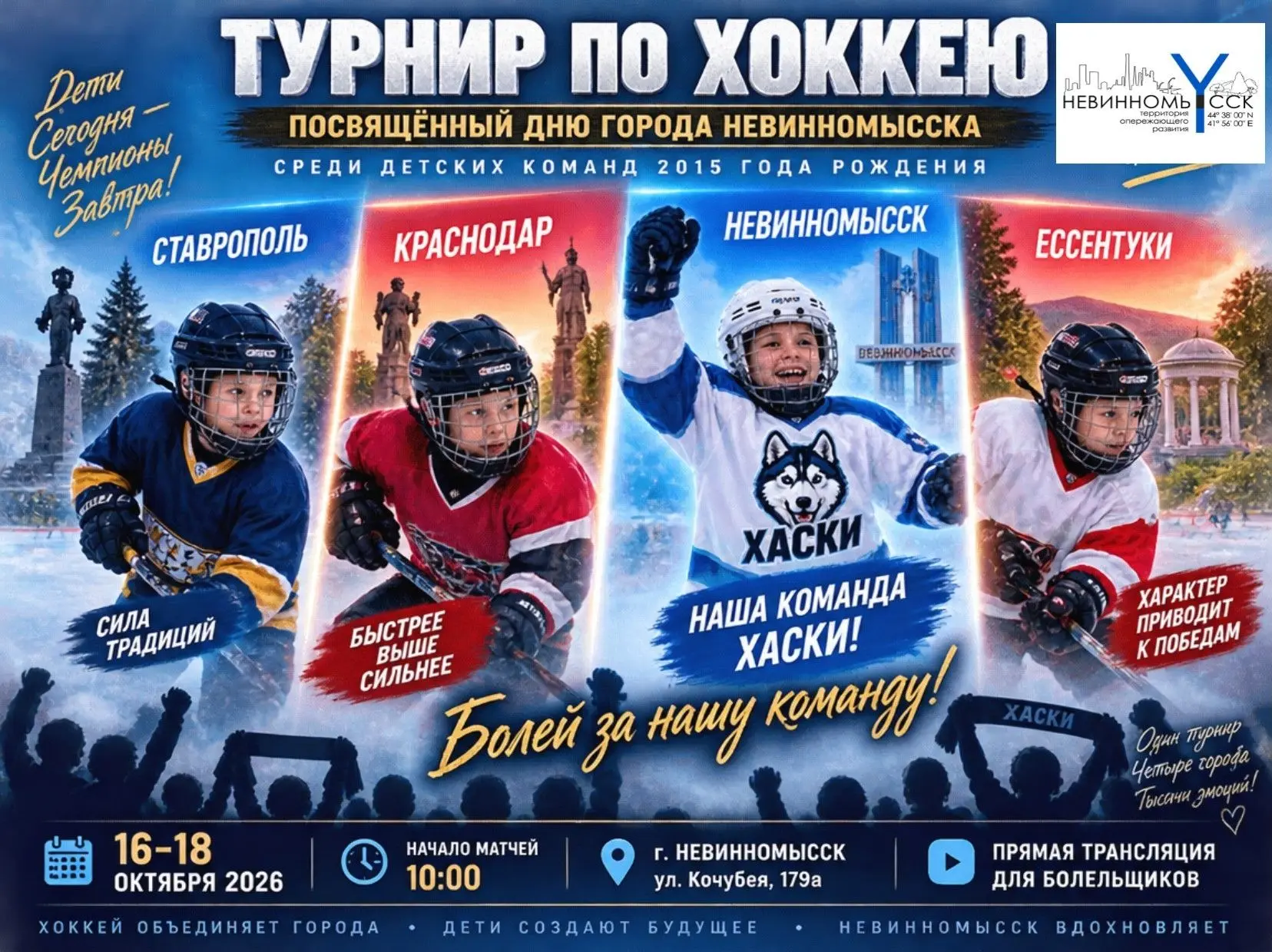 🏒На этой праздничной неделе ледовый дворец приглашает всех любителей хоккея! Турнир по...