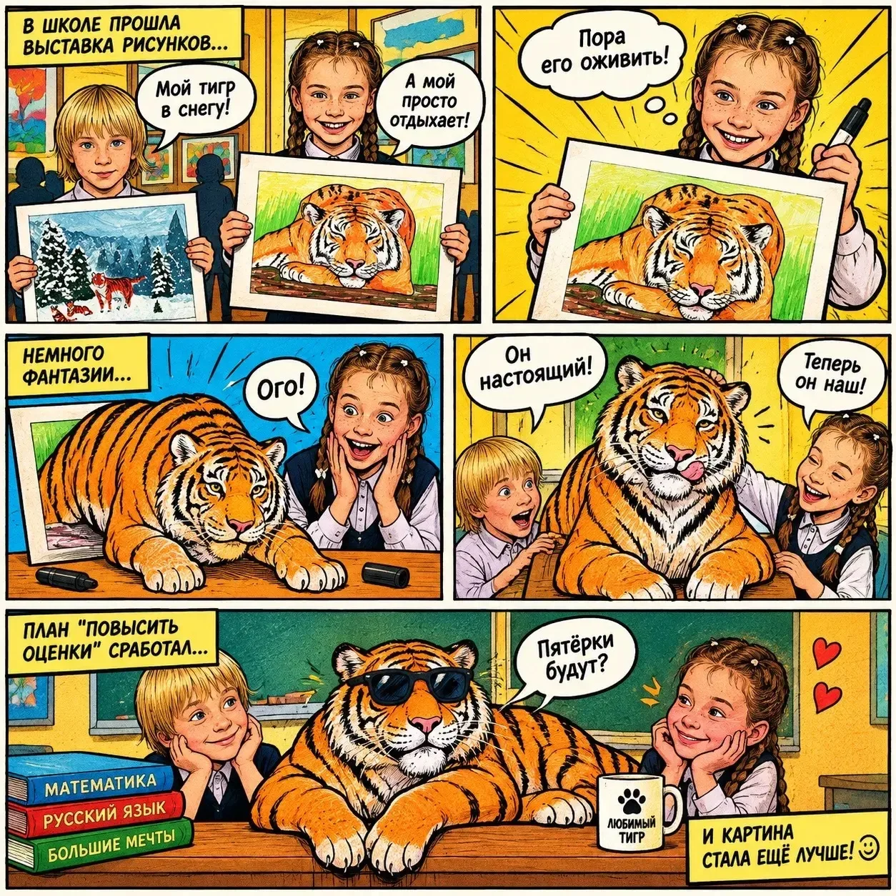🐯 Юные художники 3 «Б» класса — среди победителей!🎨