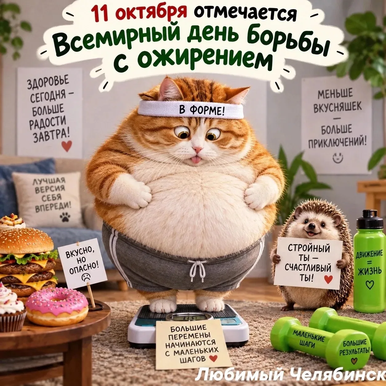 🟡11 октября отмечается Всемирный день борьбы с ожирением🟡