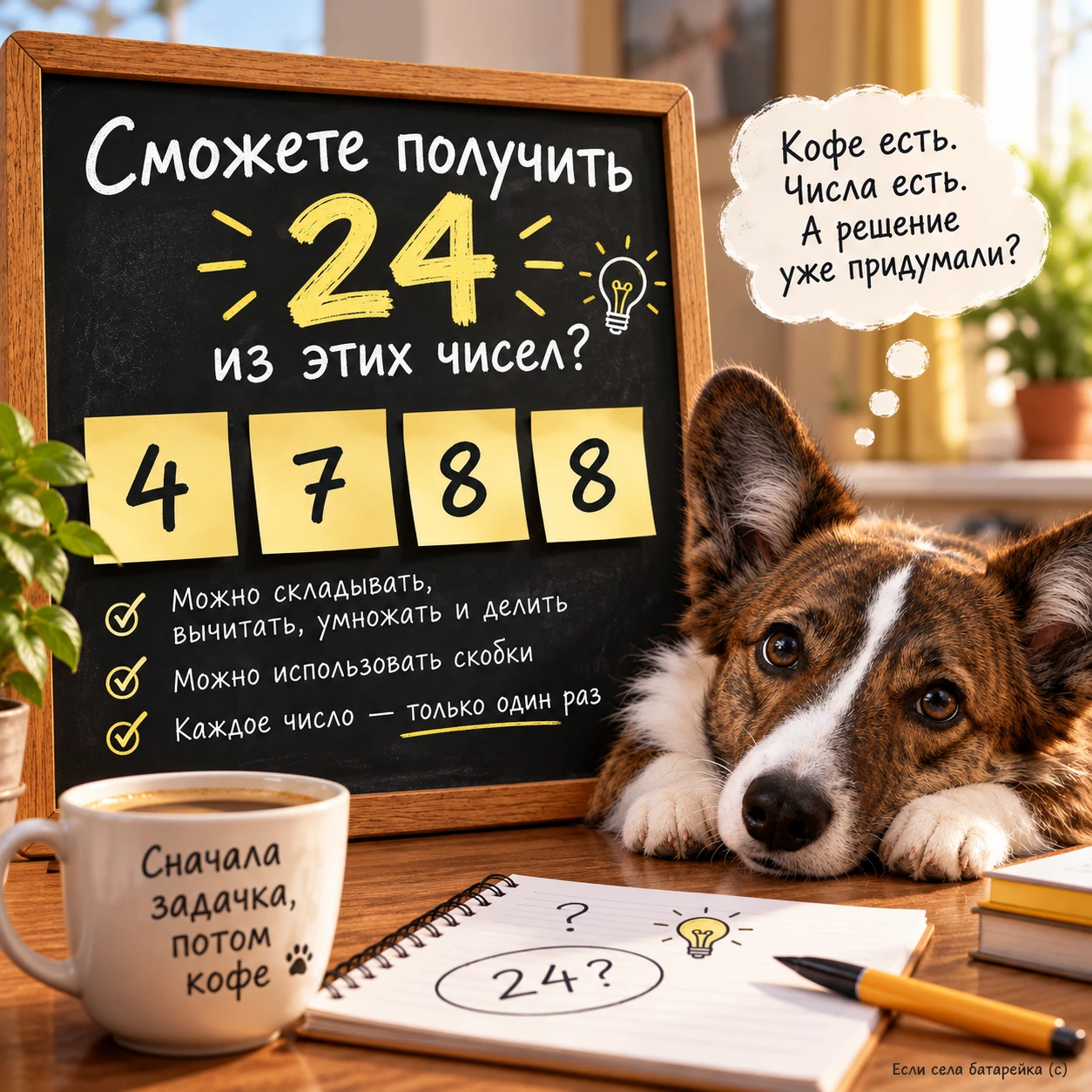 С утра немного пошевелим извилинами. Пока кофе не остыл.